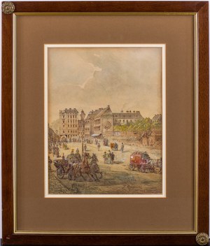 Tadeusz Rybkowski (1848 Kielce - 1926 Lwów), Scena miejska, 1876