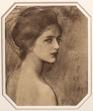 Teodor Axentowicz (1859 Braszów/Rumunia - 1938 Kraków), Portret dziewczyny, 1896
