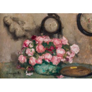 Alfons Karpiński (1875 Rozwadów - 1961 Kraków), Róże w wazonie