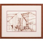 Ryszard Stryjec (1932 Lipniszki k. Lidy-1997 Gdańsk), Pejzaż architektiniczny II, l. 70. XX w.