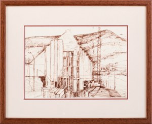 Ryszard Stryjec (1932 Lipniszki k. Lidy-1997 Gdańsk), Pejzaż architektiniczny II, l. 70. XX w.