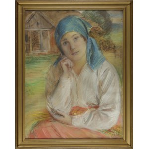 Jozef SZCZĘSNY (1885-1968), THE GIRL IN THE BLUE CHURCH