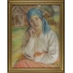 Józef SZCZĘSNY (1885-1968), DZIEWCZYNA W NIEBIESKIEJ CHUŚCIE