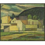 Franciszek CZEKAJ (1923-1979), PEJZAŻ Z DOMAMI