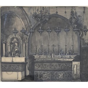 Jan Matejko (1838-1893), Gerusalemme. Basilica del Santo Sepolcro - Calvario, altare latino, 1869