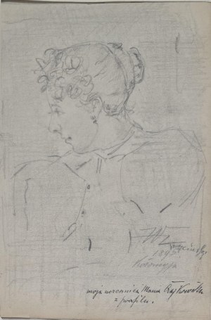 Walerian Kryciński (1852-1929), Portret Marii Czajkowskiej (uczennicy artysty), 1895