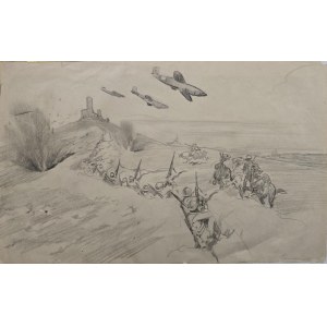 Jerzy Potrzebowski (1921-1974), Siege (double drawing)