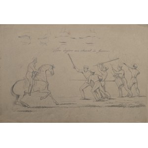 Artist unidentified, Pour dresser un cheval de guerre (Training a fighting horse)