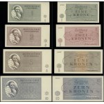 ghetto Teresin, Czech Republic, set: 1, 2, 5, 10, 20, 50 and 100 crowns, 1.01.1943