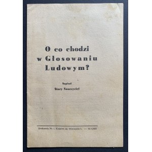 [POLEWKA Adam] What is the People's Vote all about ? Cracow [1946].