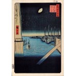 Utagawa Hiroshige, Tsukudajima Island at the mouth of the Sumida River (Tsukudajima, Sumidagawa-guchi) - woodcut from the series "One Hundred Famous Places in Edo"