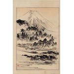 Utagawa Toyohiro, Landscape with Mount Fuji - woodcut from the series Twelve Views of Mount Fuji