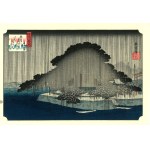 Utagawa Hiroshige, Evening rain in Karasaki from the series "Omi Hakkei" - Eight views of Ōmi.