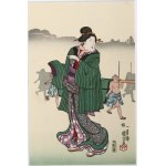 Utagawa Kuniyoshi, Morning mist in Komagata - genre scene (bijin-ga)