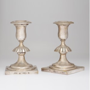 Pair of candlesticks, Karol Filip Malcz, Warsaw, 2nd quarter of 19th century.