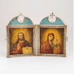 Traveling icon in the form of a diptych, Yegor Grigoryevich Pankratiev, St. Petersburg, 1908.
