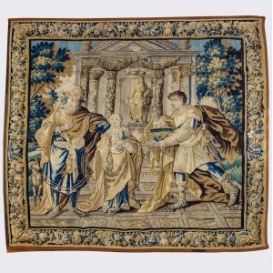 Tapisserie with a depiction of King Ahasuerus, Flanders, 17th/18th century.