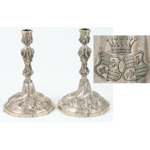 Pair of Candlesticks in Baroque Style, Germany, Berlin Wagner &amp; Sohn, circa 1855.