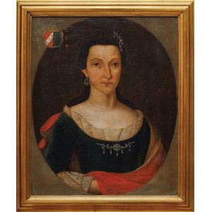 Painter of Poland, PORTRET MARIA ZE ZDANOWSKICH GŁĘBOCKIEJ, 18th century.