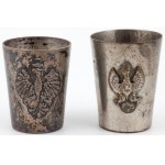 TWO GLASSES WITH THE EAGLE - THE STANDARD OF POLAND, ca. 1900.