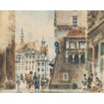 Marian PUCHALSKI, VIEW FROM NOWOMIEJSKAYA TO THE MARKET OF THE OLD CITY IN WARSAW