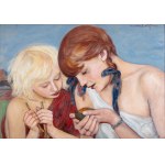 Wlastimil Hofman (1881 Prague - 1970 Szklarska Poreba), Children with a bird, 1920s.