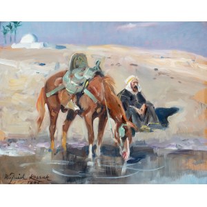 Wojciech Kossak (1856 Paris - 1942 Krakow), In the Desert