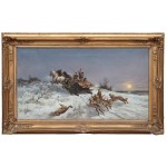Tadeusz Rybkowski (1848 Kielce - 1926 Lviv), L'attaque des loups