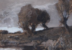 Roman Kazimierz Kochanowski (1857 Kraków - 1945 Freising w Bawarii), Pejzaż z krowami