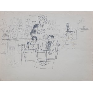 Henry Hayden (1883 Warsaw - 1970 Paris), Scene in a café, 1954.