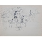 Henryk Hayden (1883 Warszawa - 1970 Paryż), Scena w kawiarni, 1954 r.