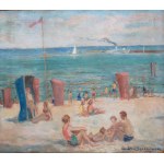 Antoni Bartkowski (1891-1974), Na plaży - Sopoty, przed 1969 r.