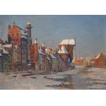 Teodor Urtnowski (1881 Torun - 1963 Aachen), Gdansk. Long Pobrzeze in winter.