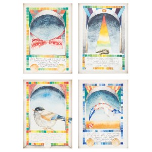 Tadeusz Ciesiulewicz (1936 Vilnius - 1997), Set of 4 watercolors, 1980s.