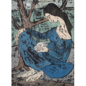 Wieslaw Markowski (1938 Lviv - 1978 Danzica), Ragazza con piccione, 1959.