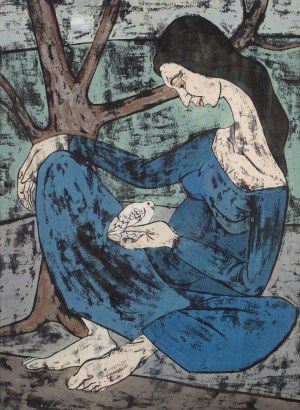 Wiesław Markowski (1938 Lwów - 1978 Gdańsk), Dziewczyna z gołębiem, 1959 r.