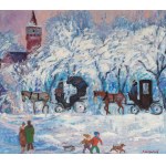 Jan Szancenbach (1928 Kraków - 1998 tamże), Dorożki pod Barbakanem