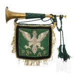 II RP - Regulation Fanfare wz.1924 with Flame - 3rd Field Artillery Regiment of Legions (Zamosc) - Eagle wz19