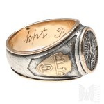 II RP - Honorary Signet of the 14th Infantry Regiment (Jaroslaw & Wloclawek) no.23 - Capt. Pietrasz Mikolaj - Silver and Gold.