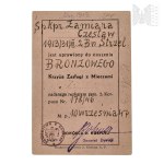 [LEGITIMATION AFTER THE POLITICIAN]PSZnZ Legitimation Bronze Cross of Merit with Swords for the Fallen - Czeslaw Zamiara 2nd Carpathian Rifle Baon 3rd Carpathian Rifle Division