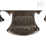 [925 SILVER] PSZnZ Polish Jerusalem Cross - Jerusalem Jerusalem - Picheta Pajak Family Collection