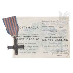 PSZnZ Monte Cassino Commemorative Cross with Legitimation Number 12547 Senior Sergeant Joseph Skoczylas 3rd Carpathian Rifle Baon