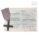 [WOMENSENEWS]PSZnZ Monte Cassino Commemorative Cross with Legitimation Number 42124 Sister Margaret Szletycka 161 War Hospital