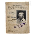 PSZnZ Soldiers Service Book Page with Photo - Zebrowski Mieczyslaw 6th Armored Regiment