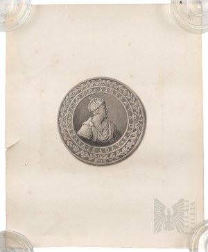 Antoni Oleszczyński (1794-1879) Medalion Zygmunta II Augusta (awers), Poznań ok 1865 r.
