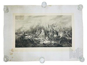 Polska XX Wiek Juliusz Kossak 1883 Bitwa pod Płowcami - Reprodukcja 1914