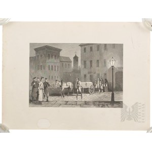 [JANUARY UPRISING] 19e siècle, ? Huttula ? Le transfert du corps de Michał Landa à la citadelle de Varsovie le 9 avril 1861, Deuil national