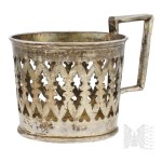 [SILVER] 19th c. Tsarist Russia Basket/Glass Protective Holder