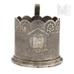 [SILVER] 19th c. Tsarist Russia Basket/Glass Protective Holder
