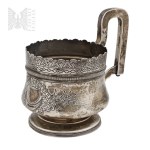[SILVER] 19th c. Tsarist Russia Basket/Glass Protective Holder